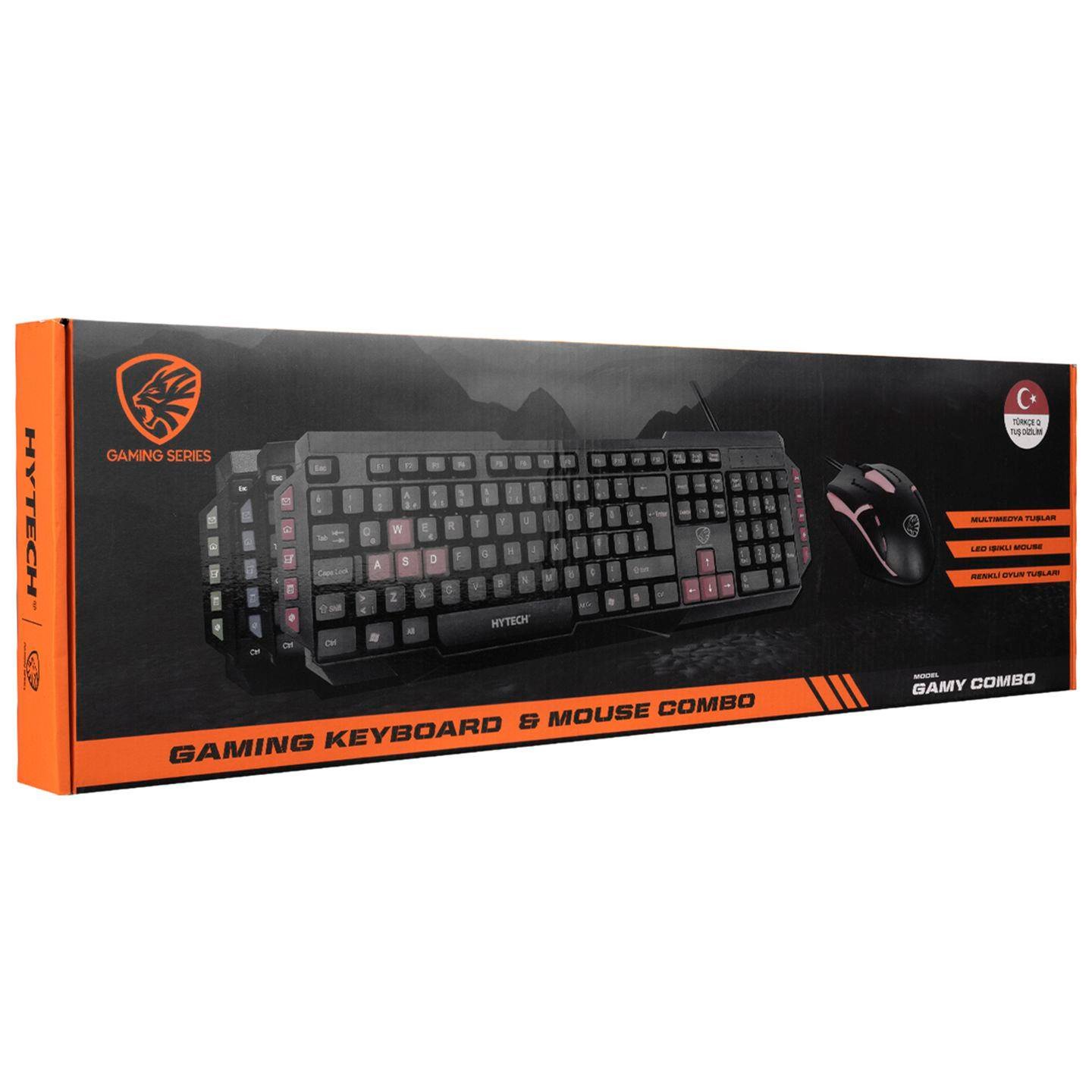 Hytech HYK-46 GAMY USB Q klavye-mouse kırmızı-