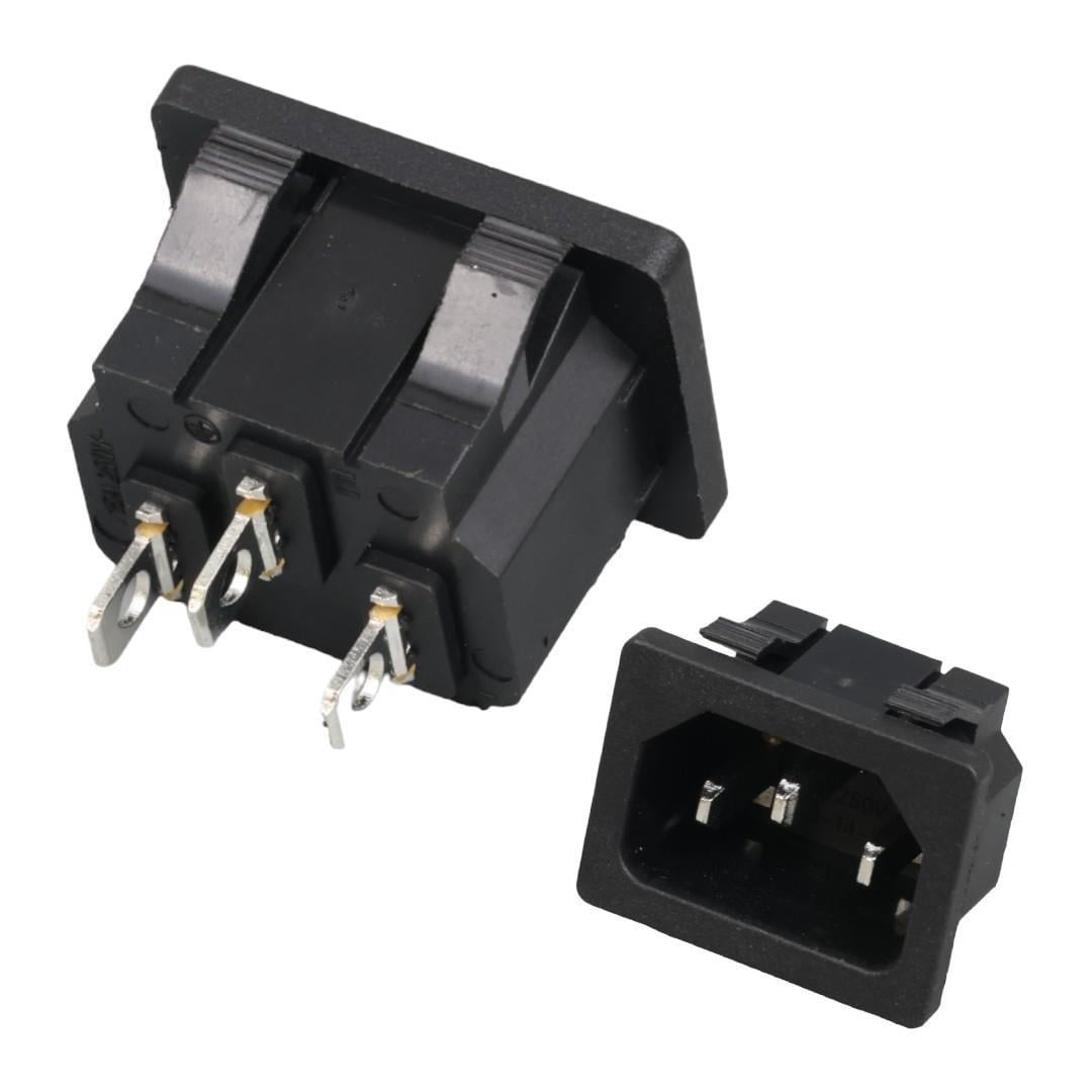 IC-212B C14 Power Soket Erkek Kulaksız As-04