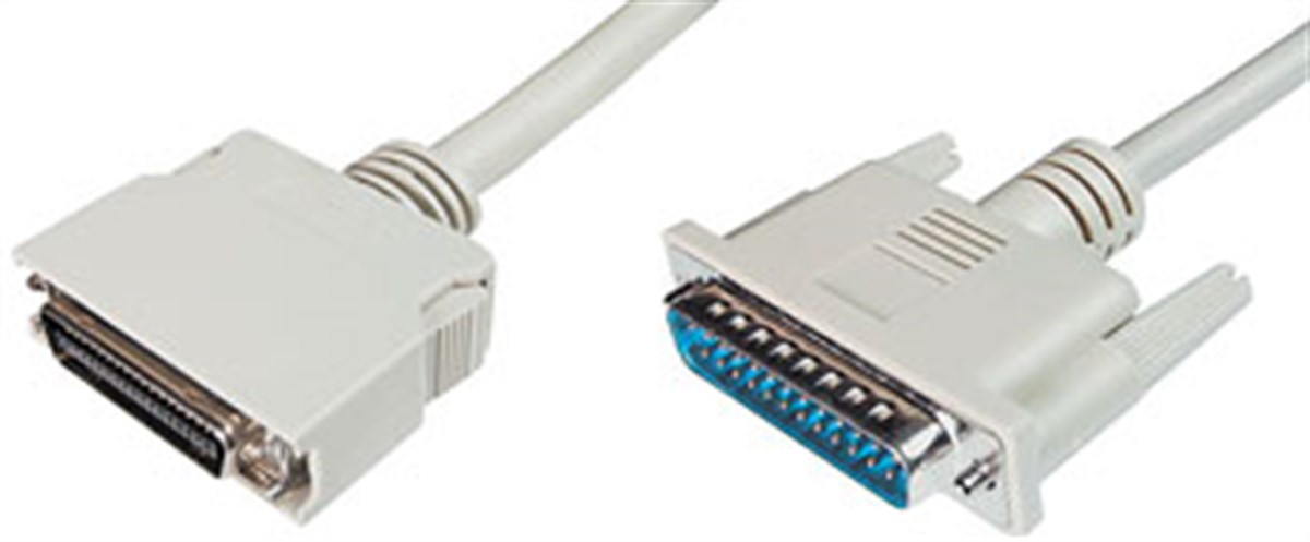 IEEE 1284 Bi-Directional (Çift Yönlü) Yazıcı Kablosu, DB25 Erkek - Mini Cent36 Erkek, 1.80 metre