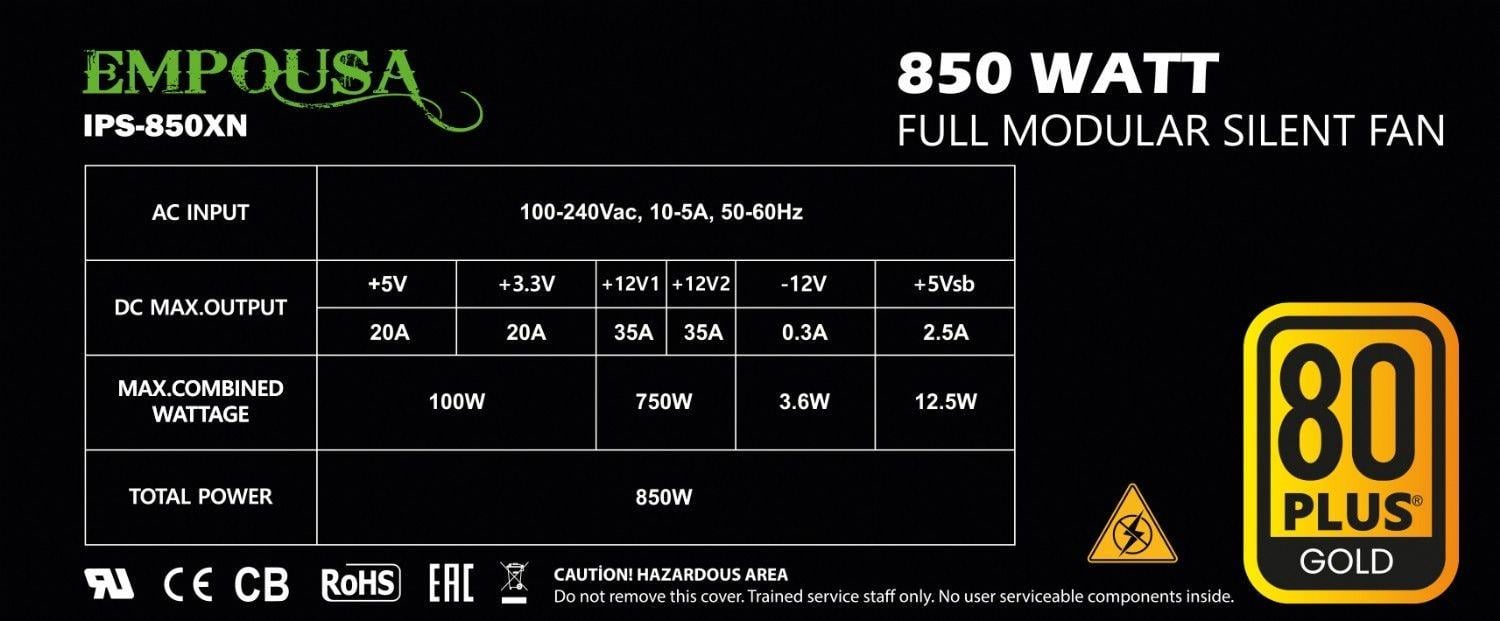 INCA IPS-850XN 850W POWER 80+ GOLD TAM MODULER