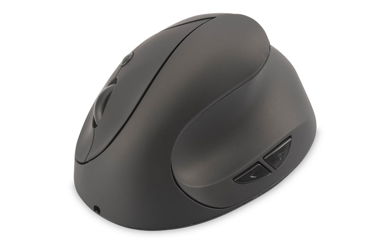 Kablosuz Ergonomik Optik Mouse, 6 Düğmeli, 2.4GHz, şarj edilebilir batarya, siyah renk, USB nano alıcı ve 3.5