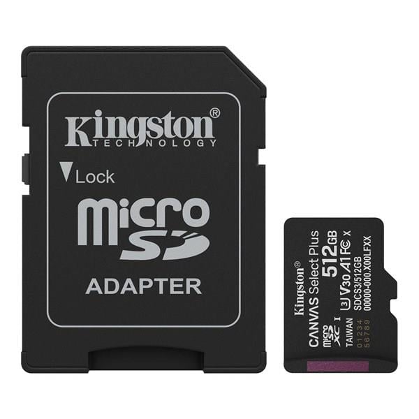 KINGSTON 512GB CANVAS SELECT PLUS SDCS3/512GB MICRO-SD HAFIZA KARTI