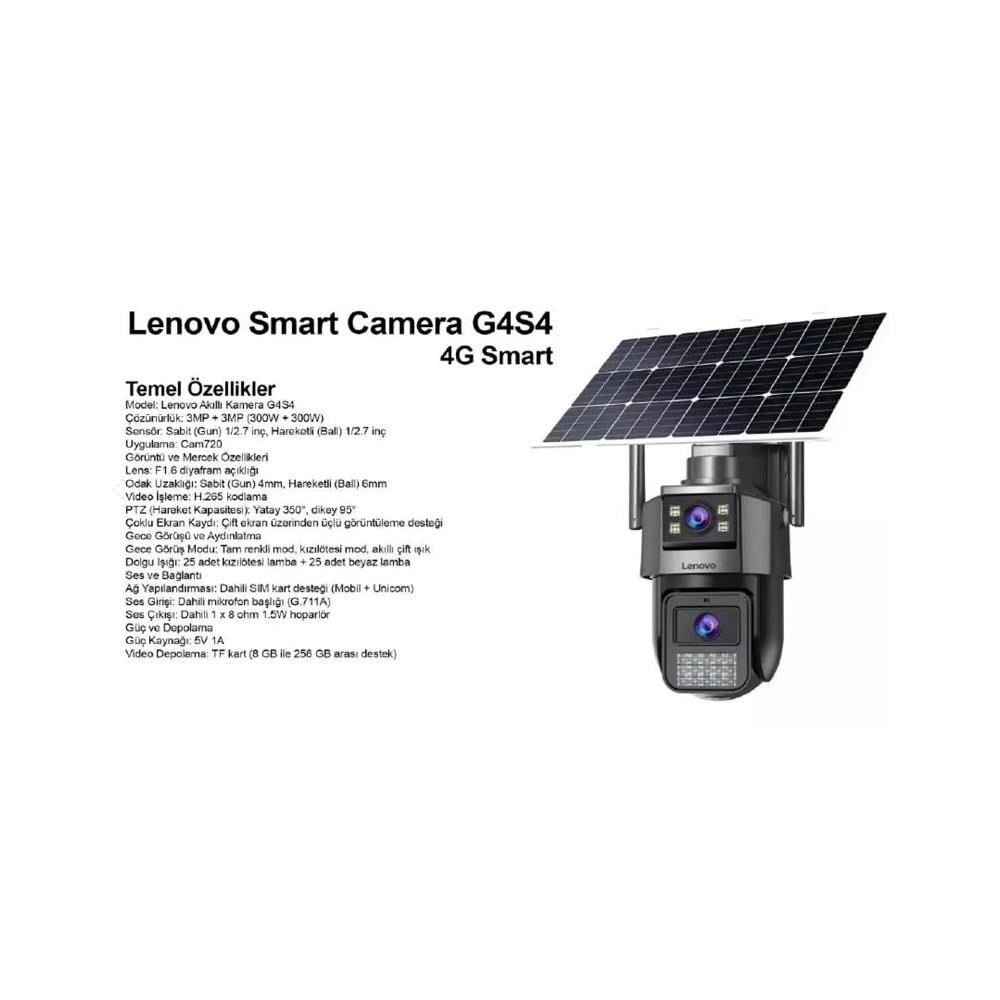 LENOVO G4W11-U (G4S4-U 5MP 2 LENSLİ 4K 4G SOLAR KAMERA