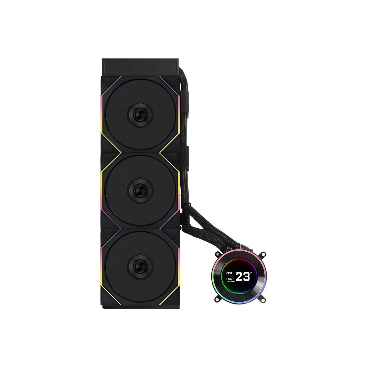 LIAN LI HYDRO-SHIFT II LCD-C 360TL 360MM LGA1700/1851/AM4/AM5 SOKET SİYAH İŞLEMCİ SIVI SOĞUTUCU G89.GHS2LCD36TB.00