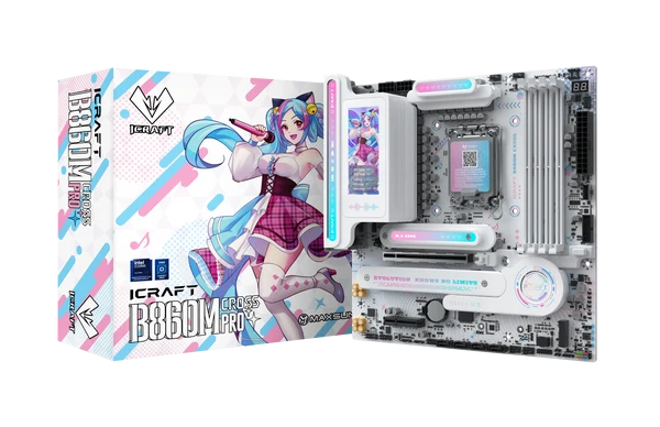 MAXUN iCRAFT B860M CROSS PRO WIFI HDMI-DP TYPEC PCIE 5.0 1851p mATX BEYAZ