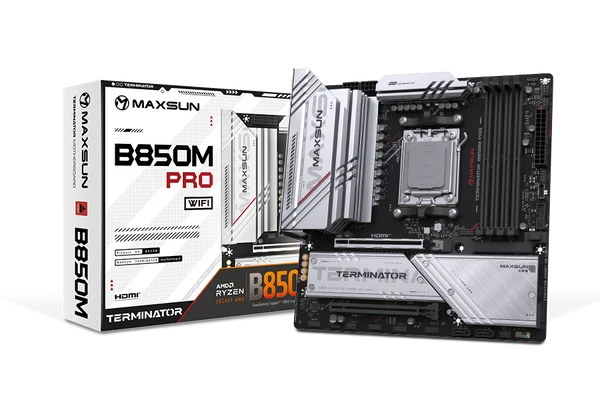 MAXUN TERMINATOR B850M PRO WIFI6E DDR5 HDMI-DP TYPEC PCIE 5.0 AM5 mATX