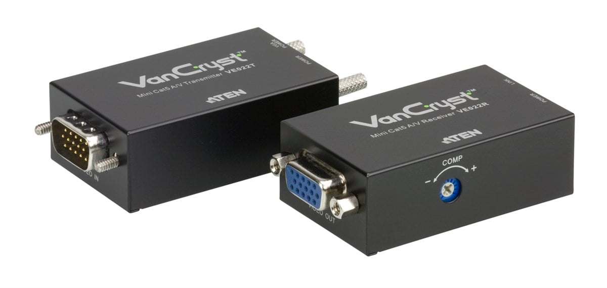 Mini Cat 5 Ses/ VGA Görüntü Sinyali Uzatma Cihazı, 150 metre (Mini Cat 5 A/V Extender)