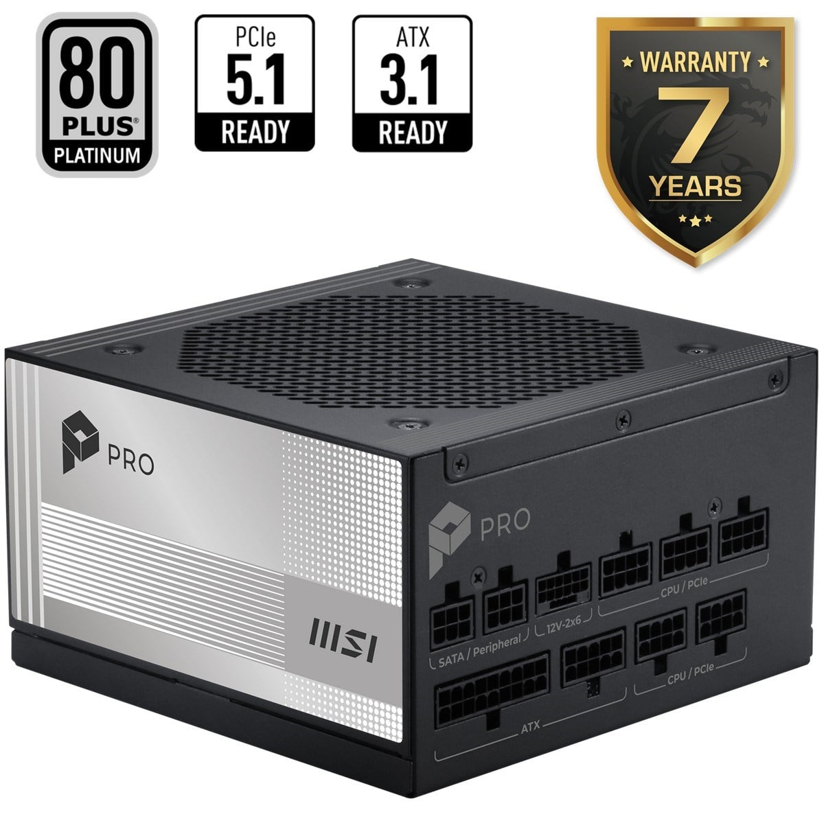 MSI 1000W 80+ PLATINUM PRO A1000PL PCIE5 Tam Modüler Power Supply