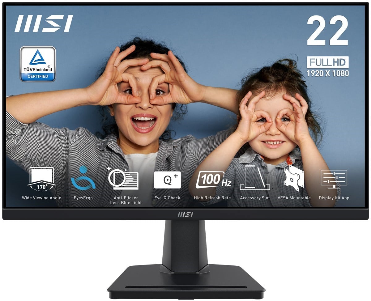 MSI 21.5 VA PRO MP225V 1ms 100Hz HDMI Ev Ofis Tipi Monitör 1920x1080