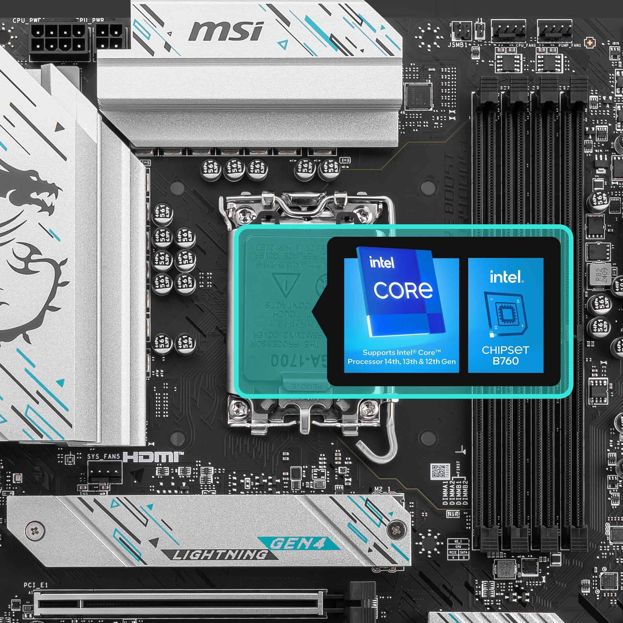MSI B760 GAMING PLUS DDR4 WIFI-6E HDMI DP PCIE 4.0 1700p ATX