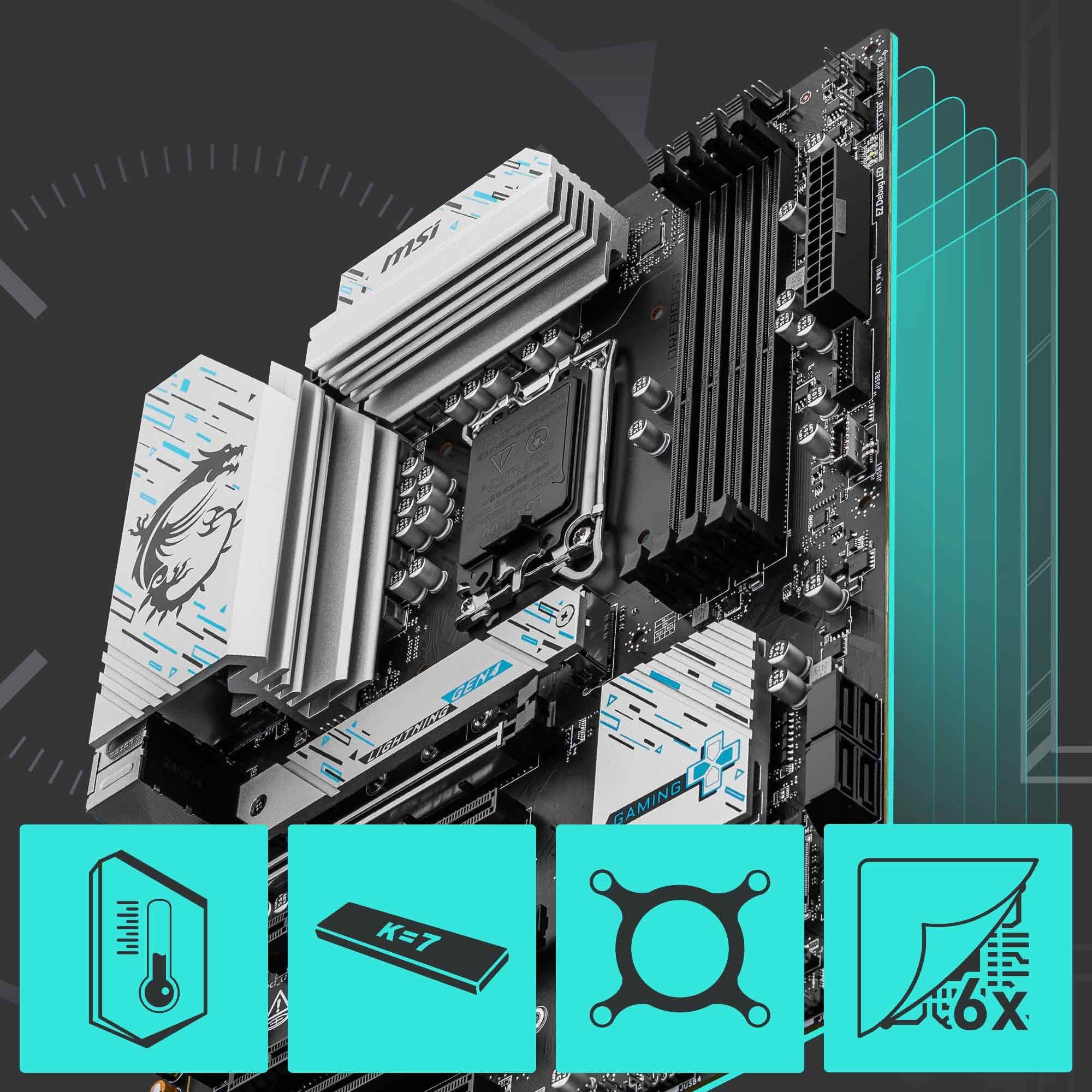 MSI B760 GAMING PLUS DDR4 WIFI-6E HDMI DP PCIE 4.0 1700p ATX