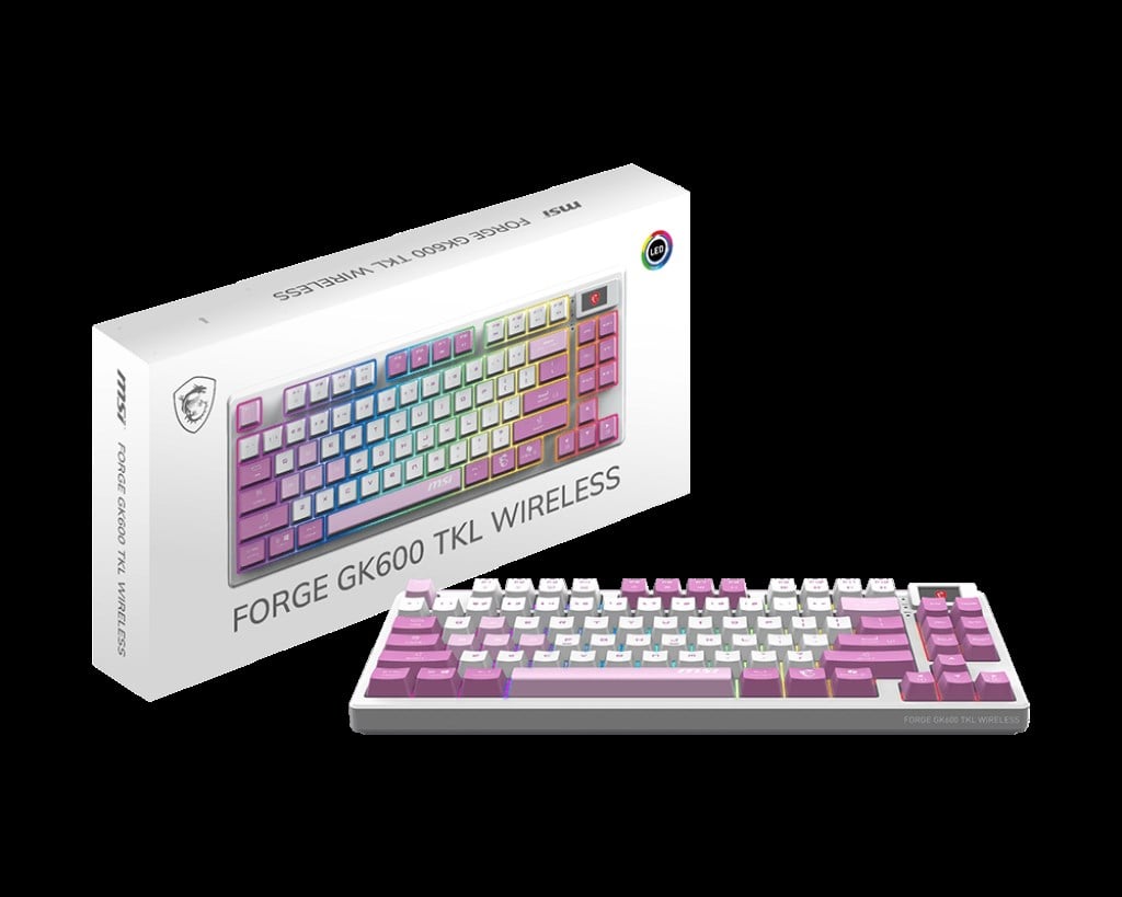 MSI FORGE GK600 TKL W VIOLET TR GAMING KLAVYE