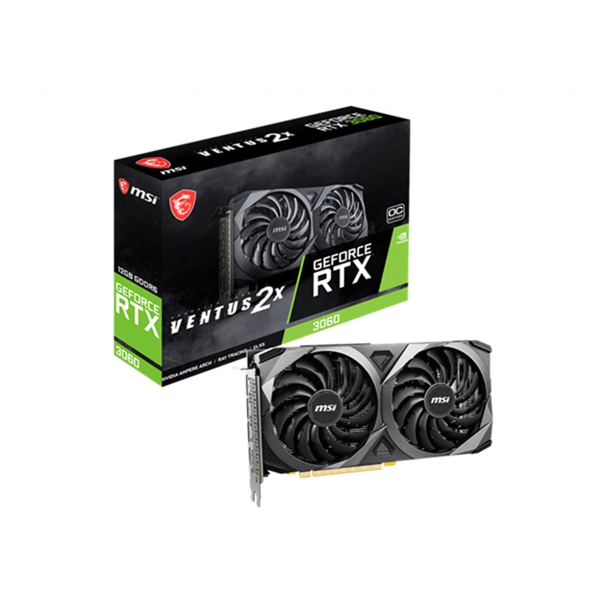 MSI GEFORCE RTX3060 VENTUS 2X 12G OC DDR6 192B 1XHDMI 3XDP