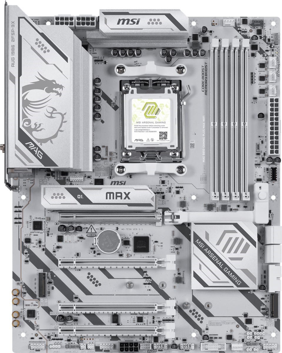 MSI MAG B850 GAMING PLUS MAX WIFI7 DDR5 HDMI-DP TYPEC PCIE 5.0 AM5 ATX