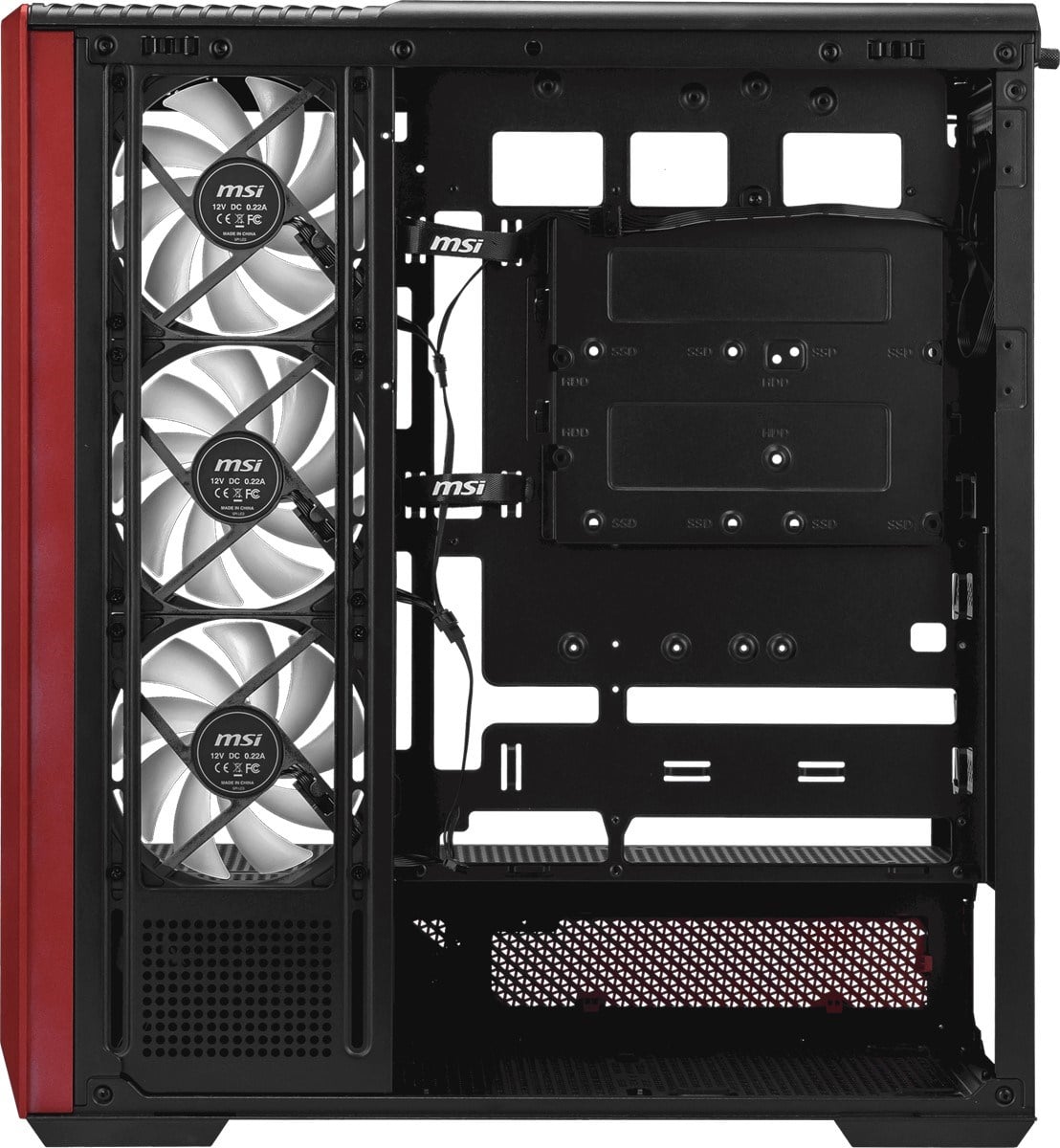 MSI PANO 130R MLG EDITION Gaming Mid-Tower PC Kasası Kırmızı-Siyah