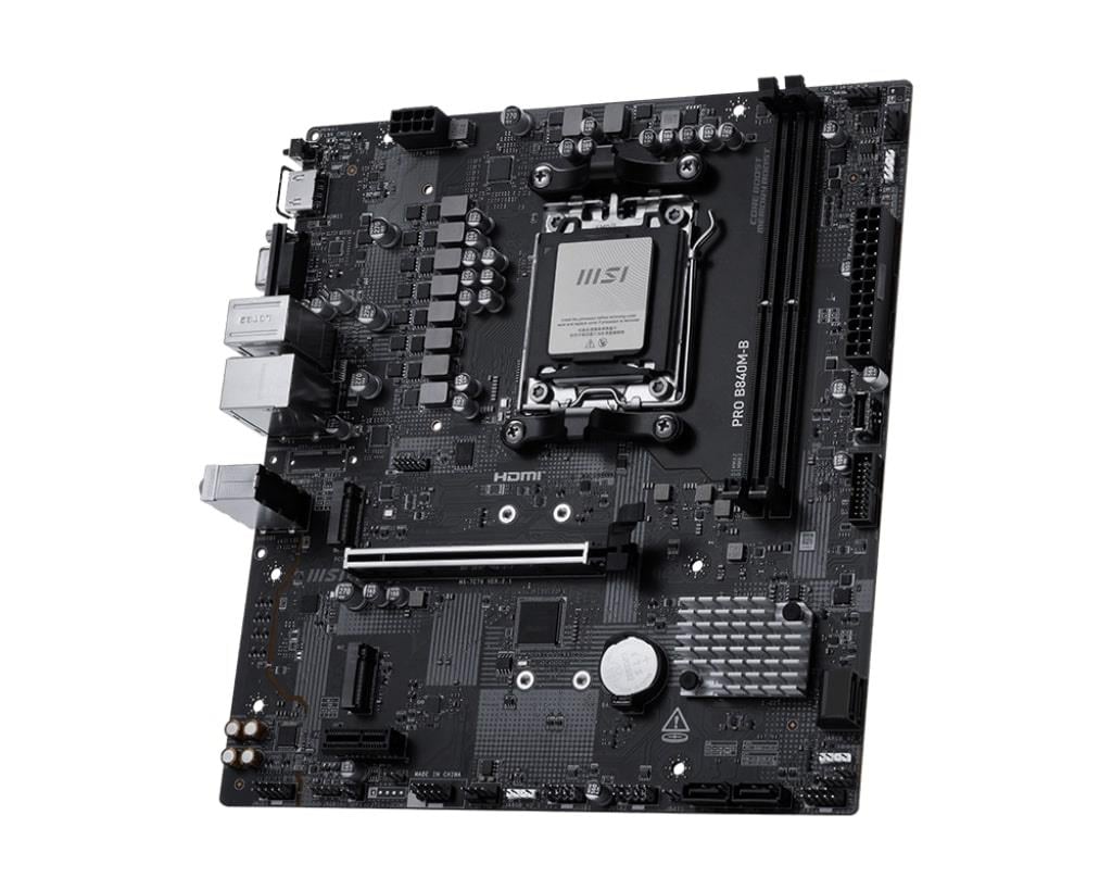 MSI PRO B840M-B AM5 DDR5 8000MHZ(OC) HDMI VGA 2X M.2 USB 5 GBS 2.5G LAN MATX