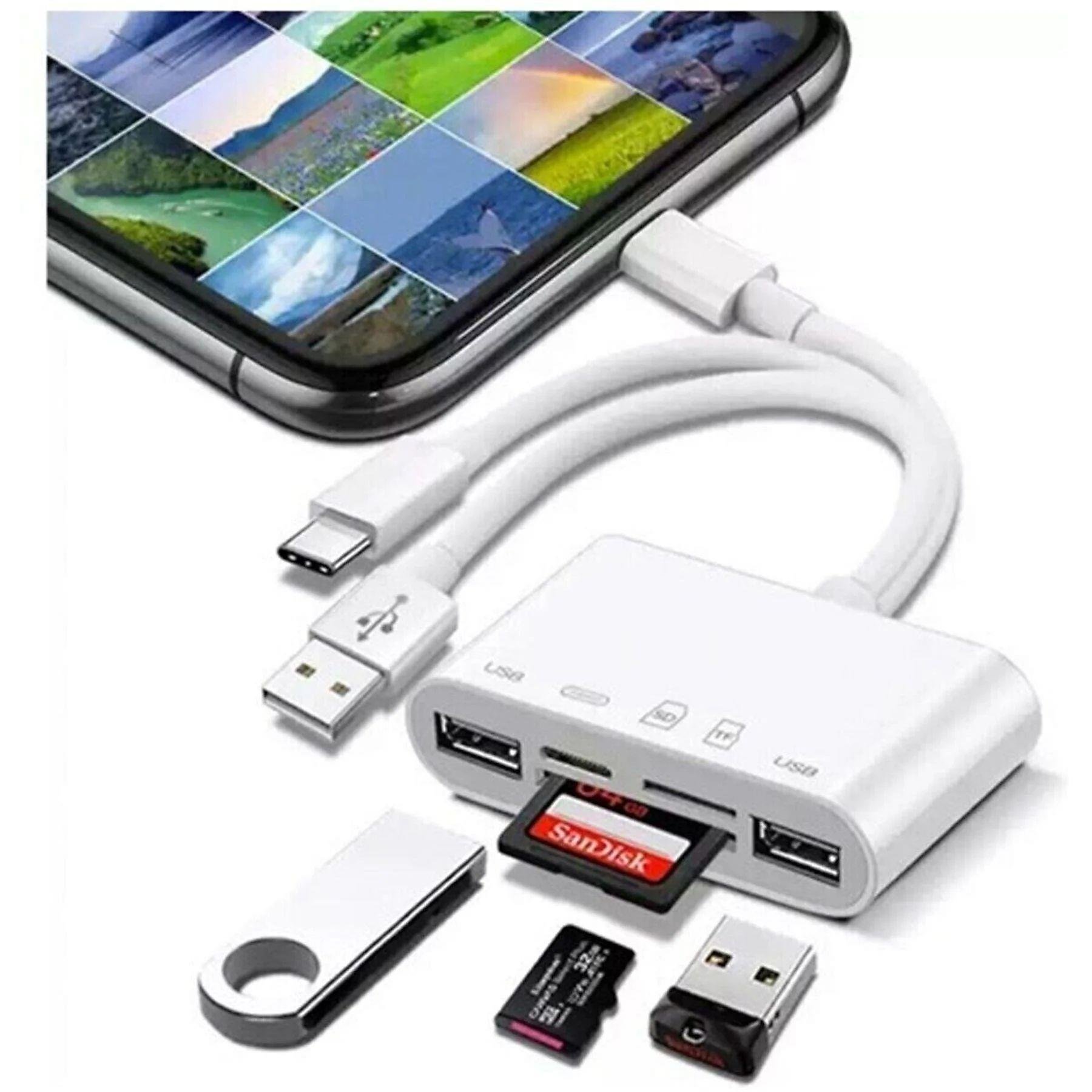 NK1032 Pro USB+Tip-C+ligtning=>2*USB+SD/TF+Lightni