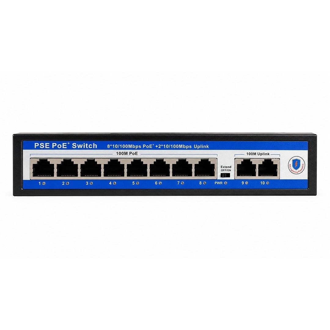 Novacom NVC-PSE0820 100/1000 Mbps 8 Port PoE + 2 Port Uplink Switch