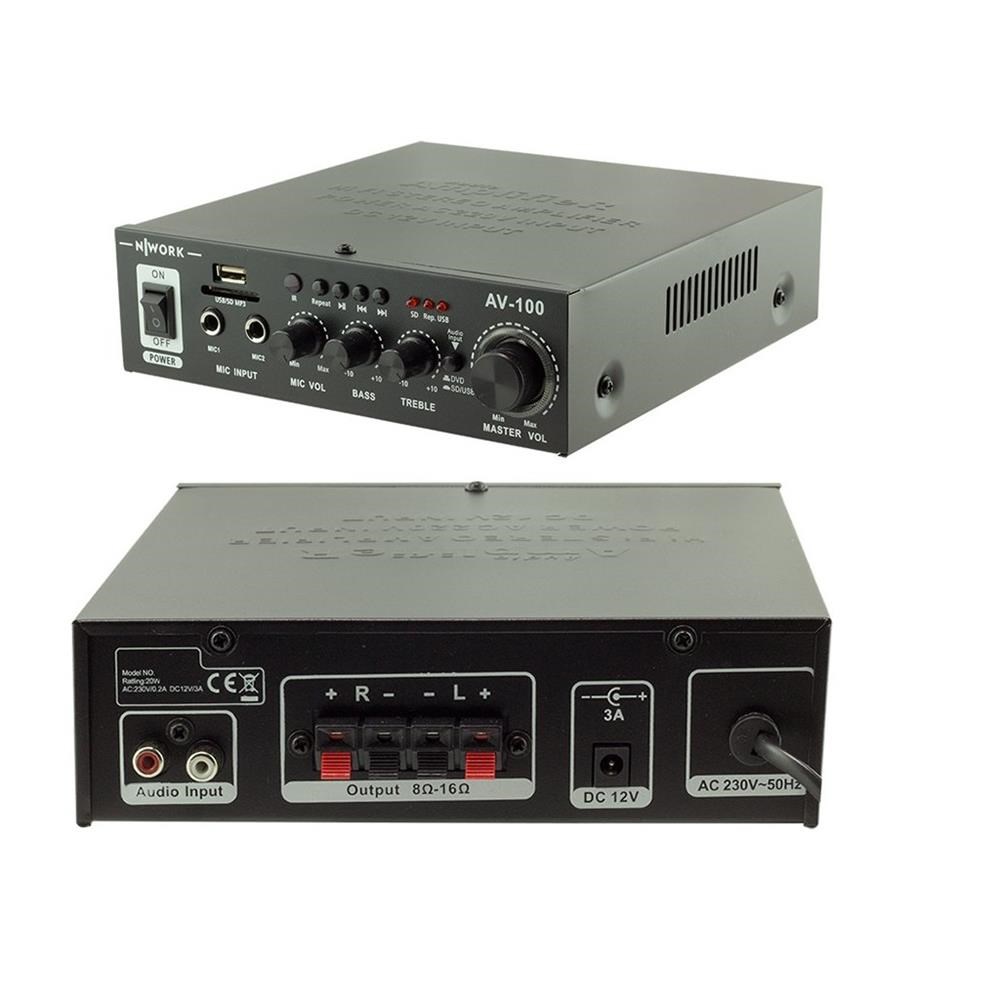 Nwork AV-100 2x20 Watt 4-8 Ohm Amplifikatör