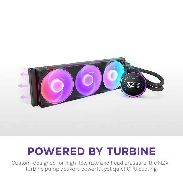 NZXT 360MM LCD KRAKEN ELITE 360 RGB v2 RL-KR36E-B2 AM5-1851p Sıvı Soğutmalı İşlemci Fanı