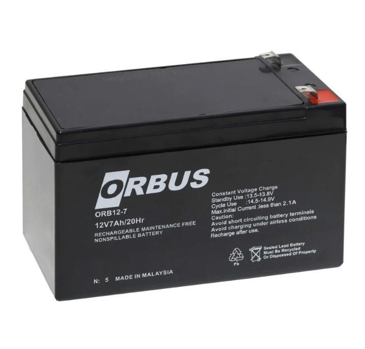 Orbus ORB12-7 12 Volt 7 Amper Kuru Tip Akü (150x65x90mm)