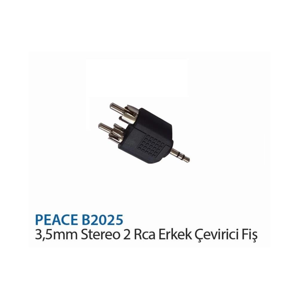 Peace B2025 3,5MM STEREO 2 RCA ERKEK ÇEVİRİCİ FİŞ