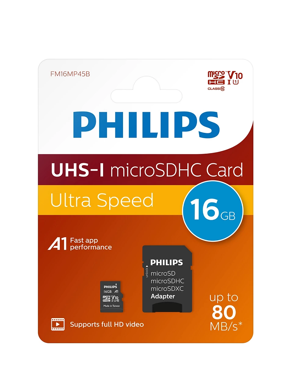 PHILIPS MicroSD 16GB FM16MP45B/00 Class10 Hafıza Kartı