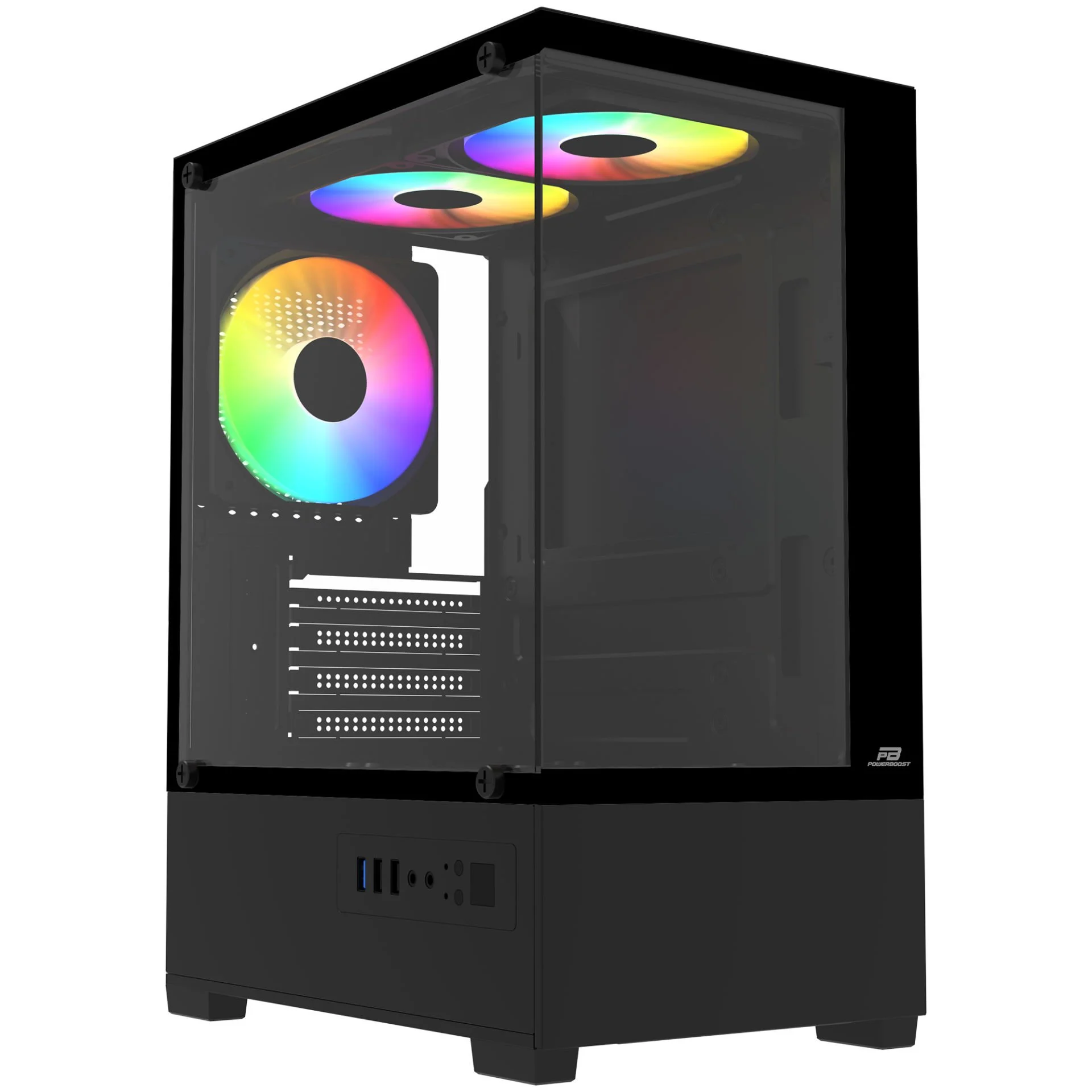 POWERBOOST 500W PB-M5001B 3-Rainbow Fanlı Micro-Tower PC Kasası