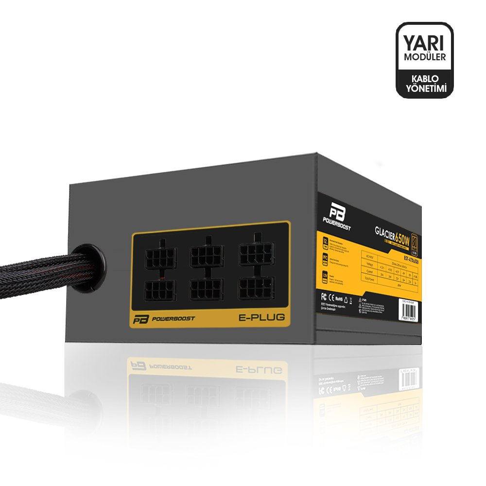 POWERBOOST 650W 80+ BRONZEGLACIER  BST-ATX650B Yarı Modüler Power Supply