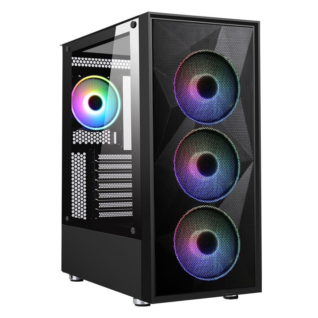 POWERBOOST 650W 80+ PB-P3509BB 4-ARGB Fanlı Gaming Mid-Tower PC Kasası