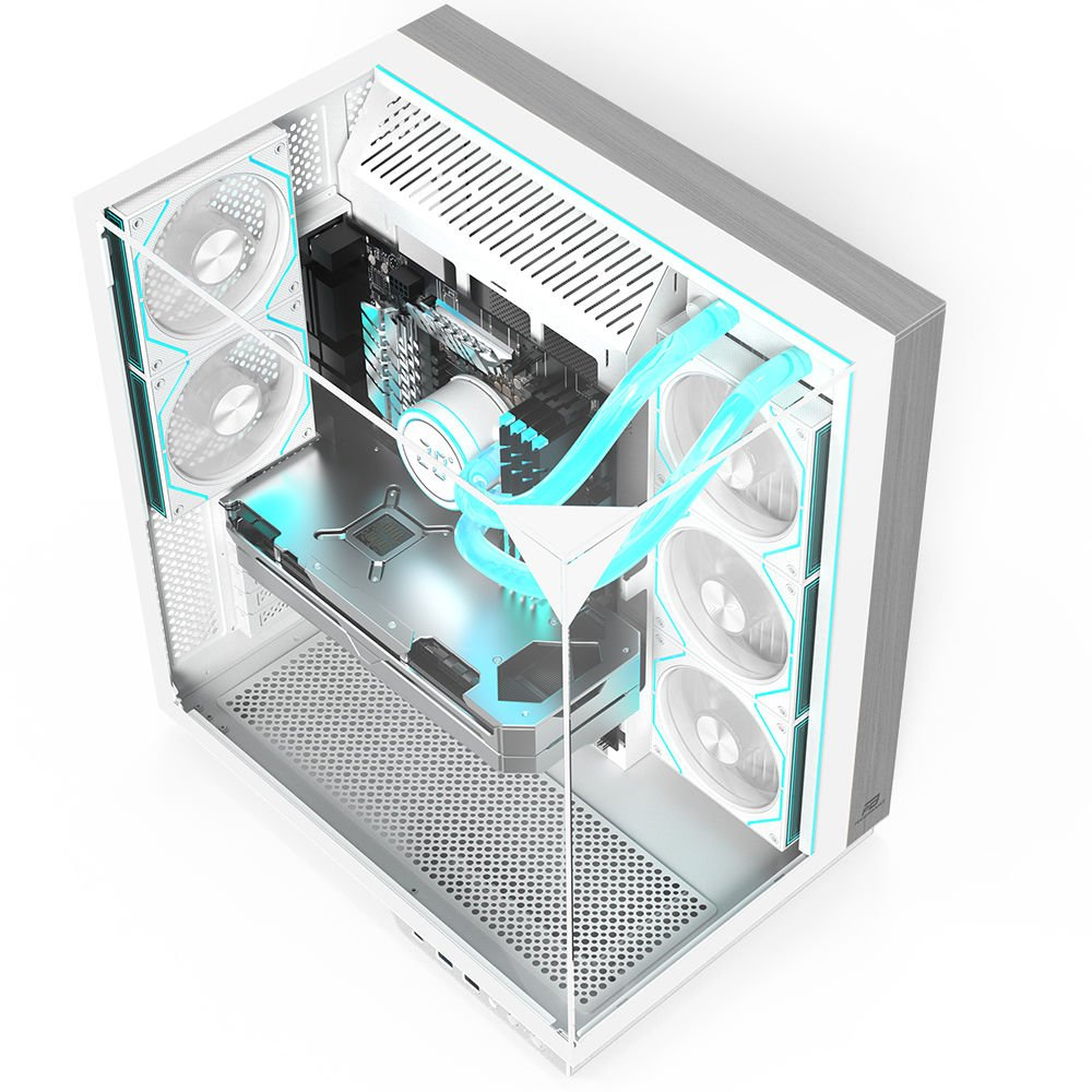 POWERBOOST ECLIPSE JBST-PBA100W 8-ARGB Fanlı Gaming Mid-Tower PC Kasası Beyaz
