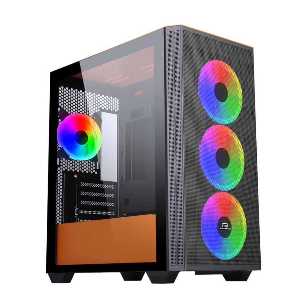 POWERBOOST PB-P2252BO 4-ARGB Fanlı Mid-Tower PC Kasası Turuncu