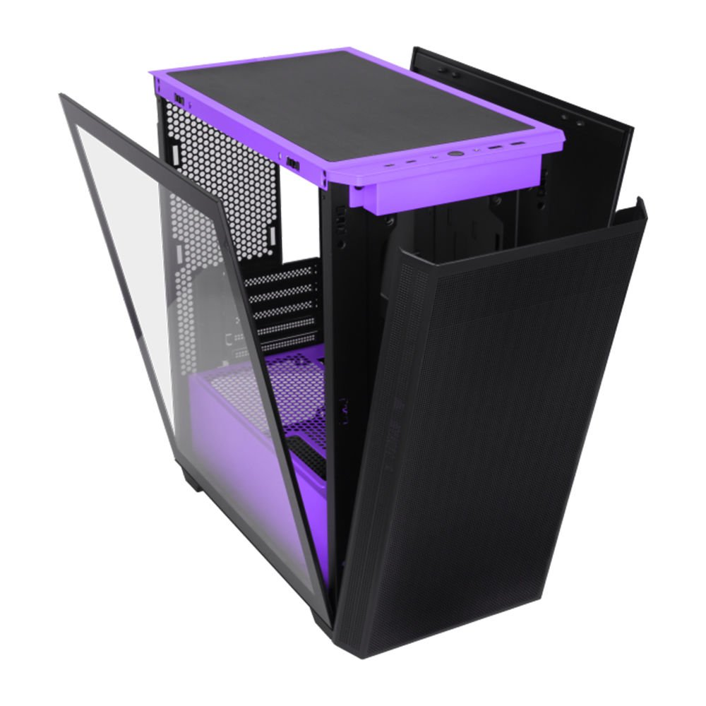 POWERBOOST PB-P2252BP 4-ARGB Fanlı Gaming Mid-Tower PC Kasası Mor-Siyah