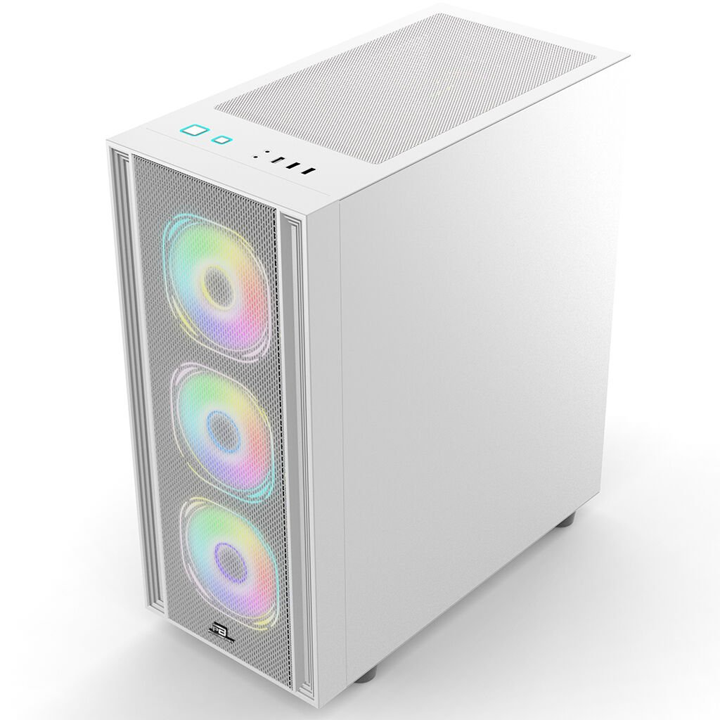 POWERBOOST X-12W 4-ARGB Fanlı Gaming Mid-Tower PC Kasası Beyaz
