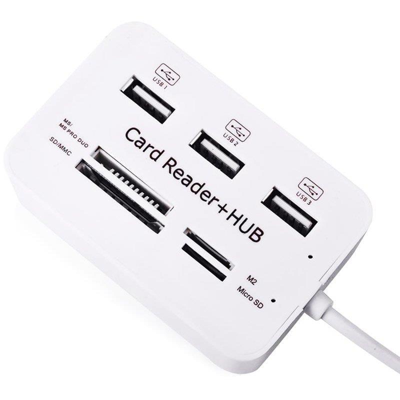 Powermaster 3 Port 2.0 Usb Çoklayıcı Hub + 4 Slot Kart Okuyucu PM-6052