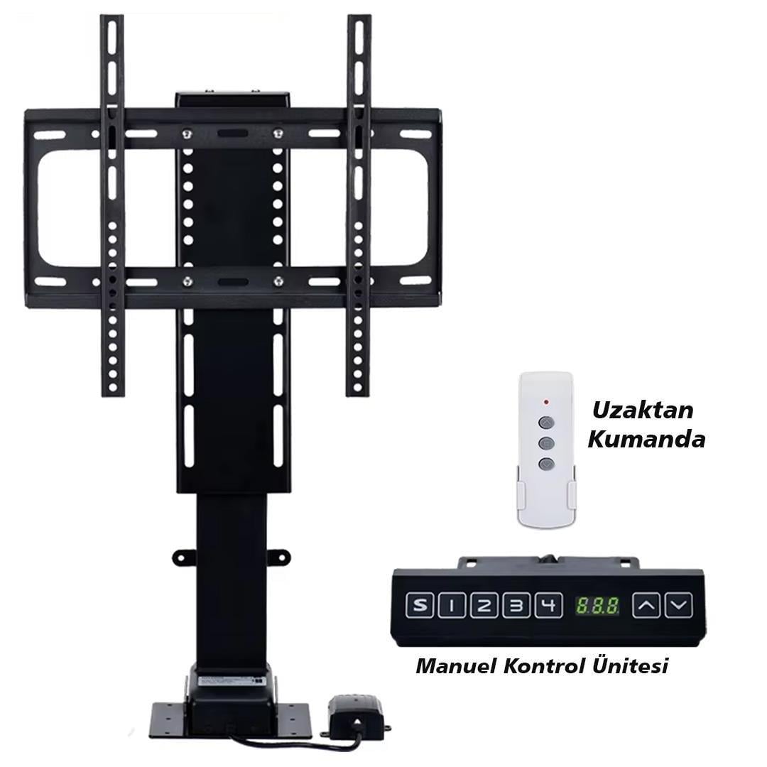 PowerMaster PM-24928 32'' - 57'' İnç Ayarlanabilir Yükseklik Uzaktan Kumandalı TV Kaldırma Lift Asansörü