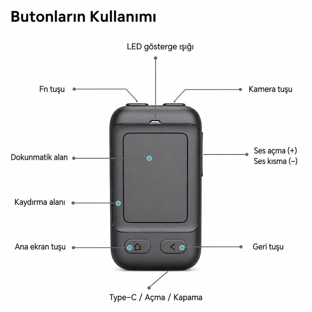 Powermaster PM-24935 Dokunmatik Yüzeyli Kablosuz Bluetooth Akıllı Telefon Kumandası Kamera TikTok Reels Kontroller