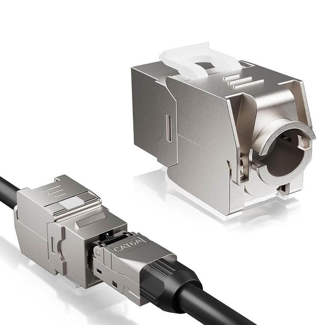 PowerMaster PM-29567 CAT7 10Gbps Toolless Keystone Jack Full Metal Zırhlı Konnektör