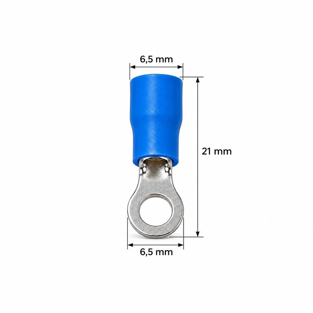 PowerMaster PM-39060 1,5-2,5mm2 Kesit 20x6,5x6,5mm Soket Mavi İzoleli Kablo Pabucu (100'lü Paket)