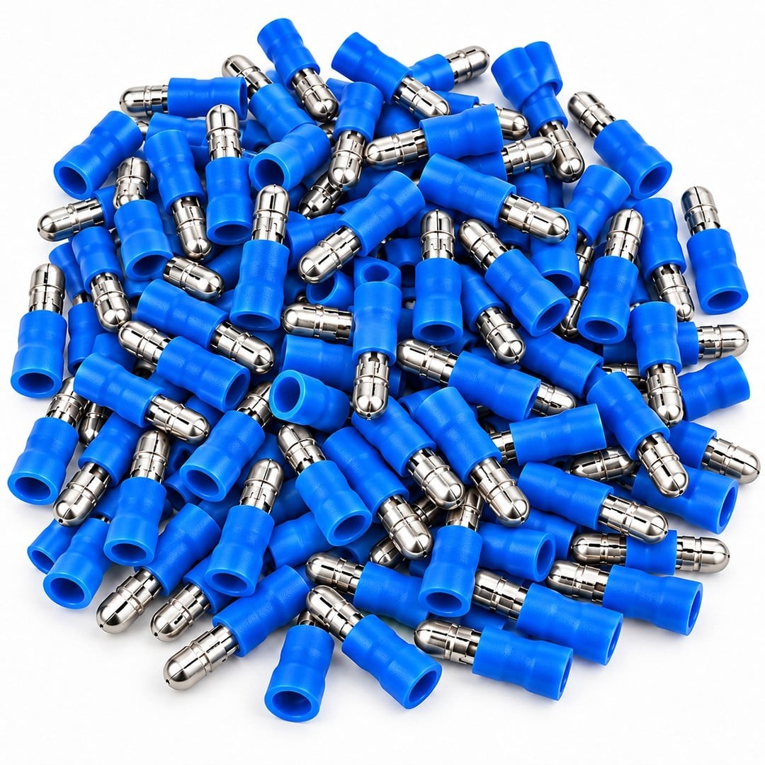 PowerMaster PM-39062 1,5-2,5mm2 Kesit 21,5x4x5,5mm Soket Mavi İzoleli Kablo Pabucu (100'lü Paket)