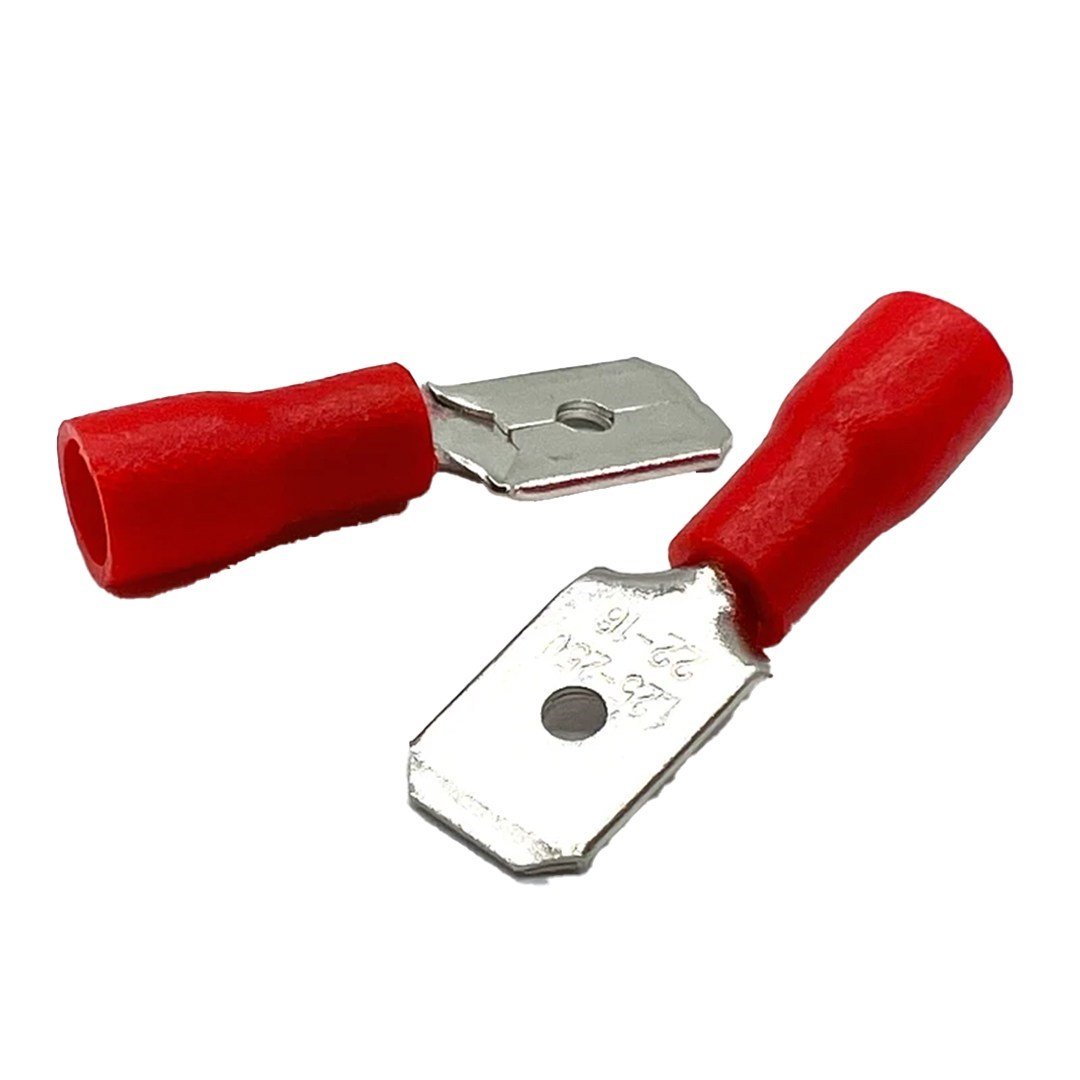 PowerMaster PM-39071 0,5-1,5mm2 Kesit 21x6x5mm Soket Kırmızı İzoleli Kablo Pabucu (100'lü Paket)