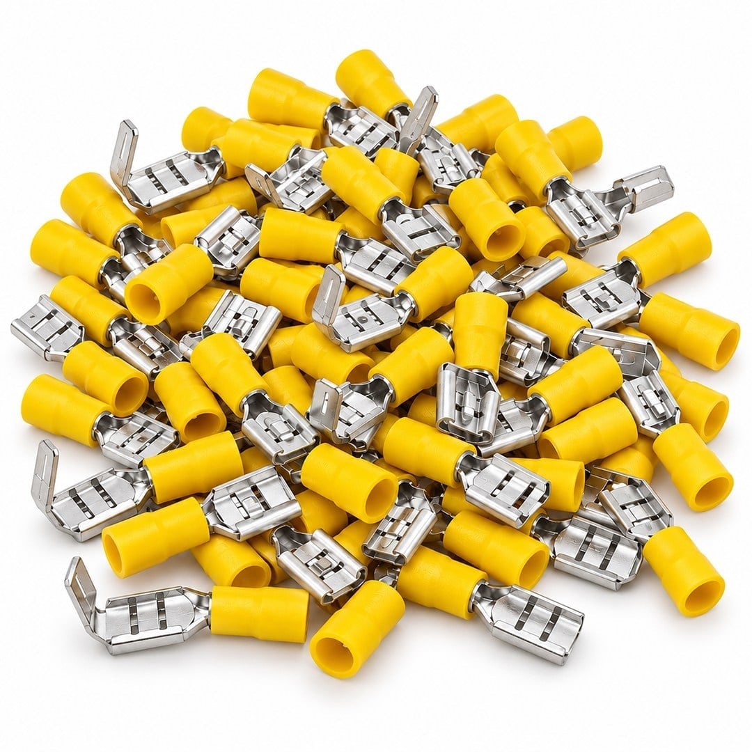 PowerMaster PM-39076 4-6mm2 Kesit 26x7x6mm Soket Sarı İzoleli Kablo Pabucu (100'lü Paket)