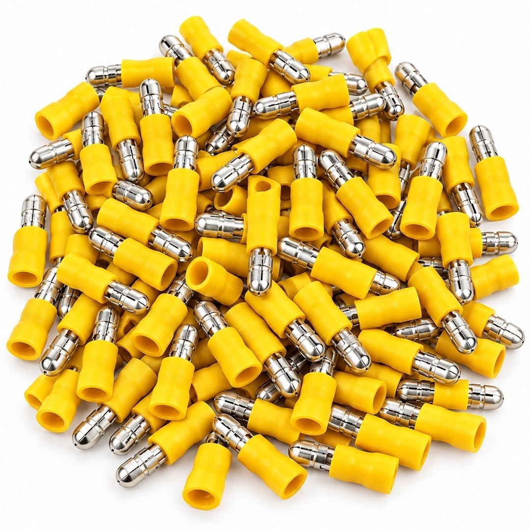 PowerMaster PM-39082 4-6mm2 Kesit 25x7x5mm Soket Sarı İzoleli Kablo Pabucu (100'lü Paket)
