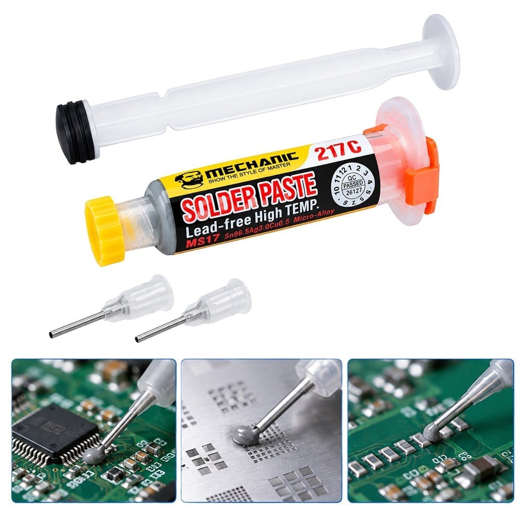 Powermaster PM-39107 Mechanic MS17 20 Gram 4 Microns Leaded High Temp 217C Şırınga Krem Lehim