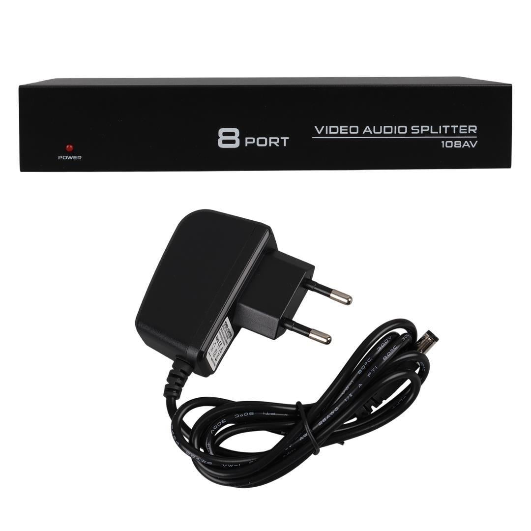 PowerMaster PM-4832 8 Port Video Stereo Audio Dağıtıcı Çoğaltıcı 1024X768-85HZ