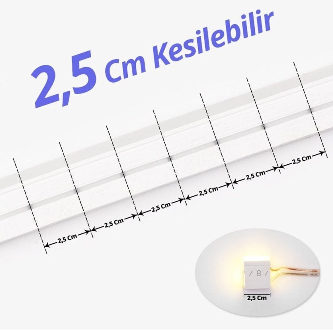 PowerMaster PM-5294 Silikon Kaplama 12 Volt 100 Metre Oranj Turuncu Neon Led Şerit Aydınlatma