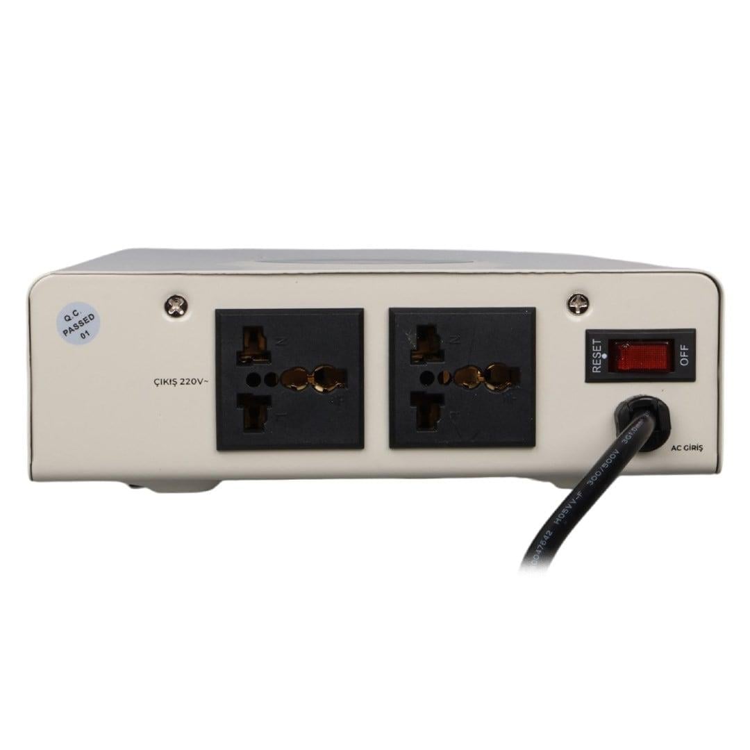 Powermaster SLIM-1500 Otomatik 1500VA Kombi Voltaj Regülatörü (İngiliz Fişli ve Evrensel Çoklu Soketli)
