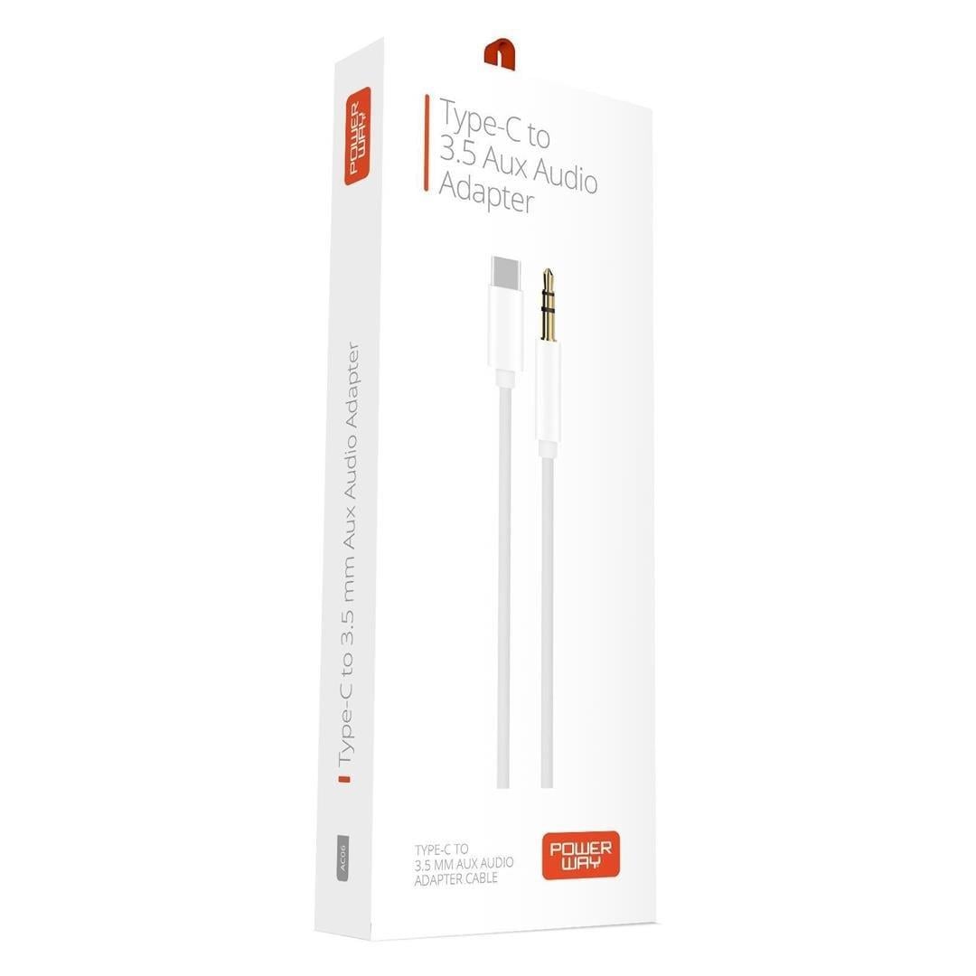 Powerway AC06 TYPE-C TO 3.5mm AUX Kulaklık Jack Çevirici 1 Metre