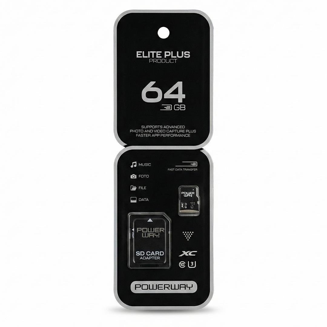 Powerway Elite Plus 64 GB Micro SD Hafıza Kartı