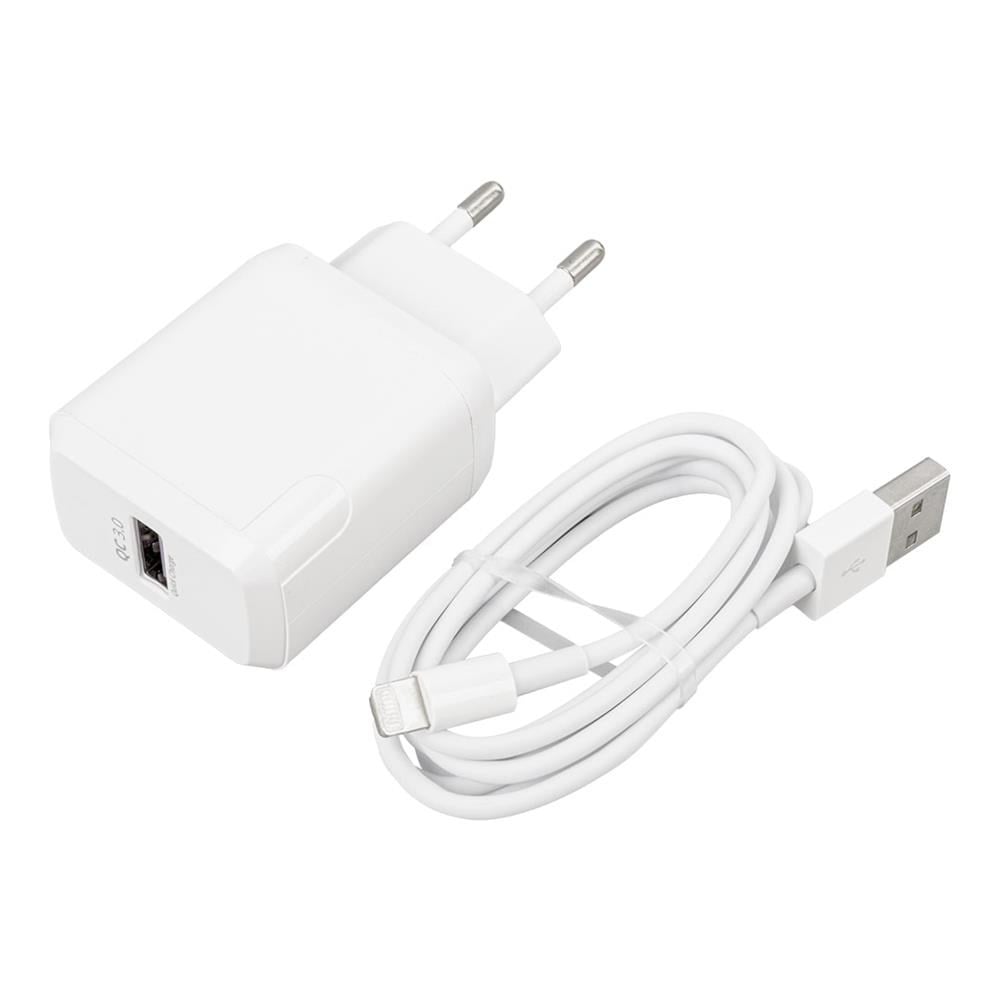 POWERWAY QCL30 HIZLI 3000 MA 18W LIGHTNING ŞARJ KAFA BAŞLIK ADAPTÖRÜ 22549